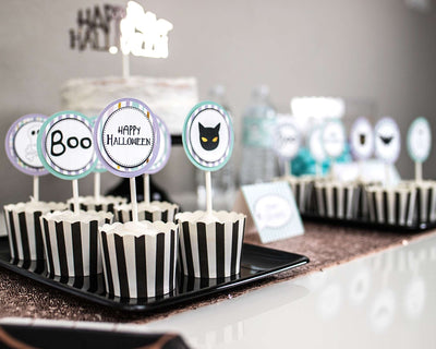 Cute Halloween Party Cupcake Toppers