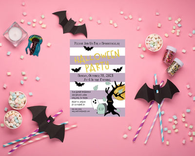 Cute Digital Halloween Party Invitation