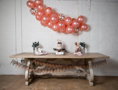 Purple and Rose Gold Party Setup
