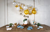 Malibu Blue and Gold Baby Shower Supplies with Balloon Garland