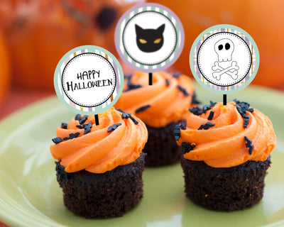 Printable Cute Halloween Cupcake Toppers