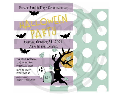 Cute Digital Halloween Party Invitation