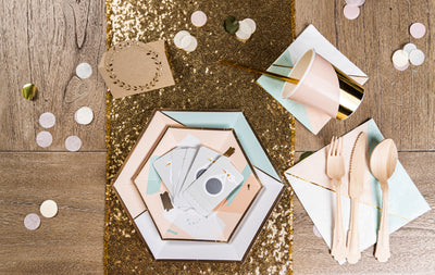 Chic Desert Rose Baby Shower Place Setting