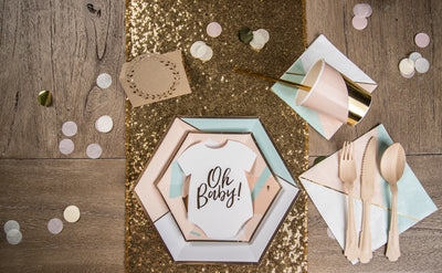 Chic Desert Rose Baby Shower Tableware