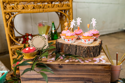 Garden Fairy Party Cupcake Toppers and Liners