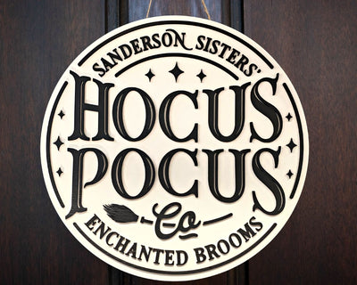 Hocus Pocus Co Halloween Door Sign | Sanderson Sisters | Fall Porch Decor