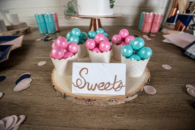 Pearl Diamond Baking Cups with Marbled Place Card