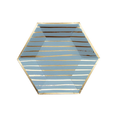 Blue and Gold Foil Party Plate