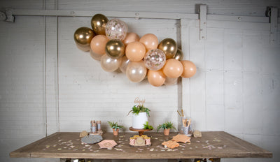 Grey and Peach Boho Party Main Table