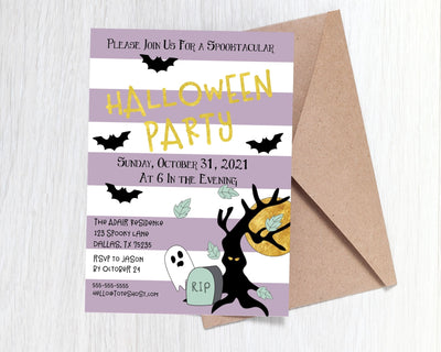 Cute Digital Halloween Party Invitation