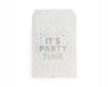 iridescent foil stamped it's party time treat bags