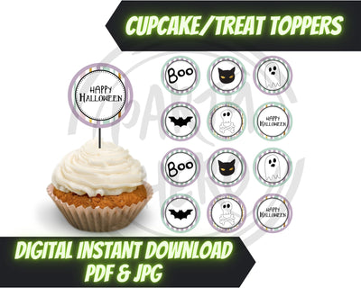 Printable Cute Halloween Cupcake Toppers