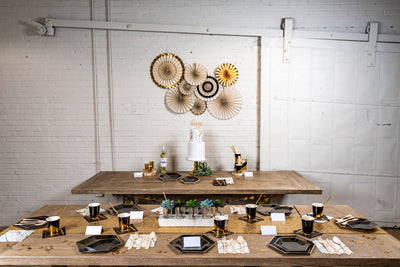 Noir Black and Gold Party Decor Kit