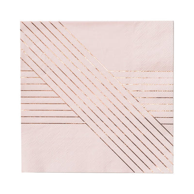 Blush and Rose Gold Foil Lunch Napkins