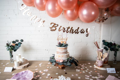 Purple and Rose Gold Birthday Party Supplies