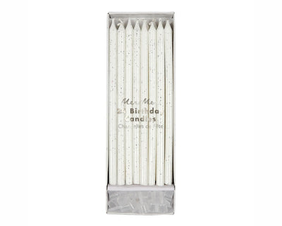 silver glitter birthday party candles