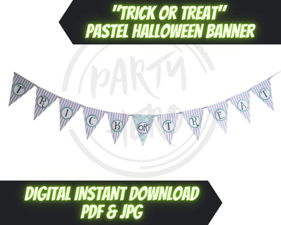 Printable "Trick or Treat" Halloween Decor Party Banner