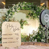 Four piece set modern engraved wooden wedding signs