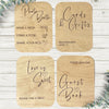 Four piece set modern engraved wooden wedding signs