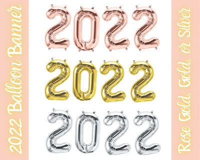 2023 Balloon Garland Banner (Rose Gold, Gold, or Silver)