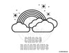 Chase Rainbows Coloring Page with Rainbow and Clouds