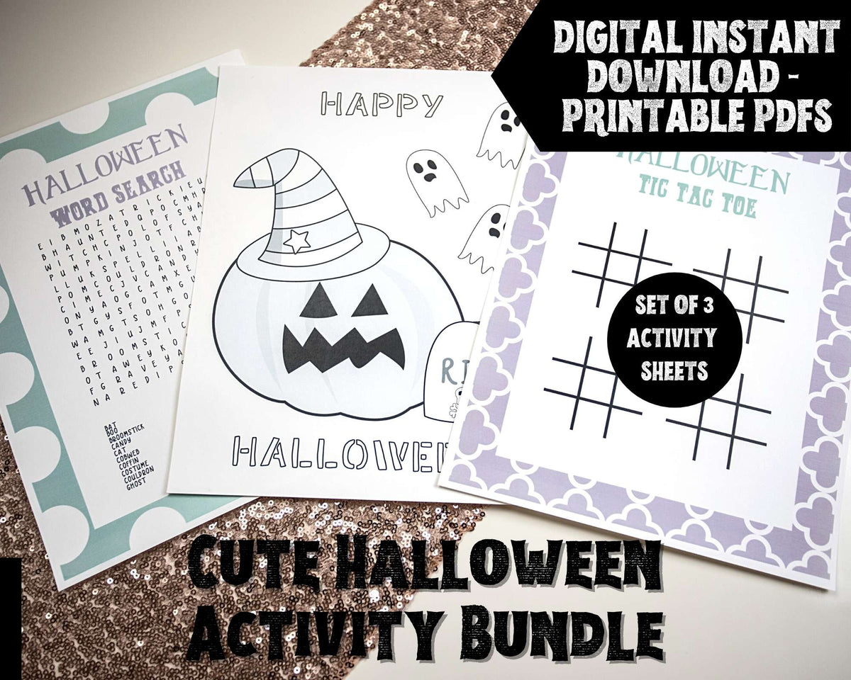 Cute Halloween Activity Printables - Set of 3 - My Party Hero
