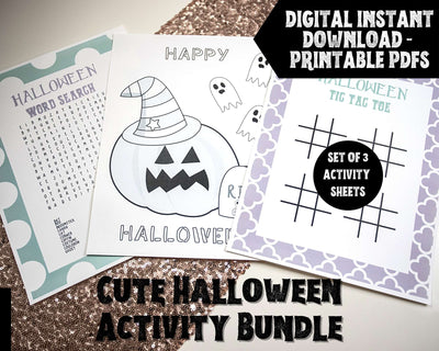 Cute Halloween Activity Printables - Set of 3