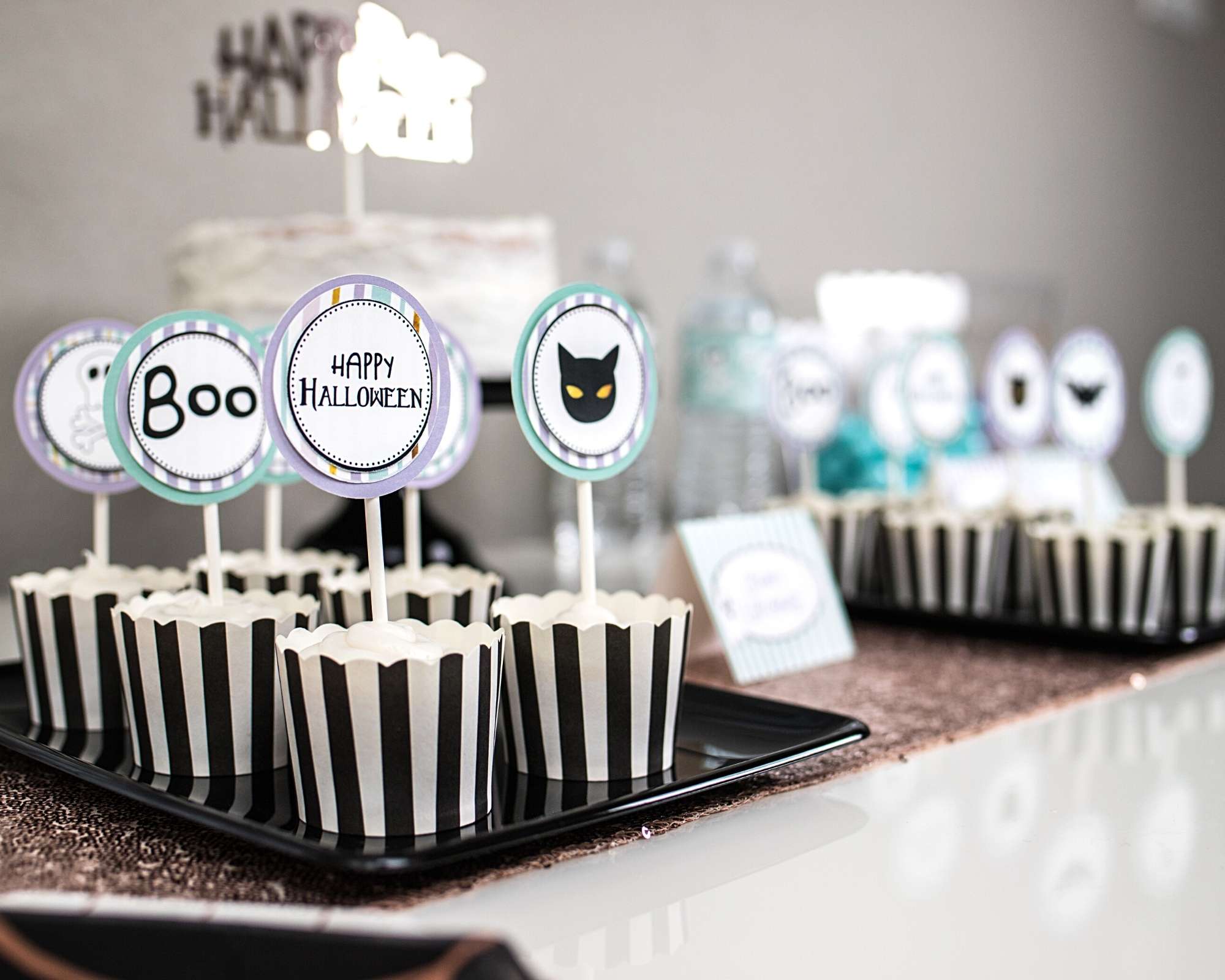 Cute Halloween Party Cupcake Toppers