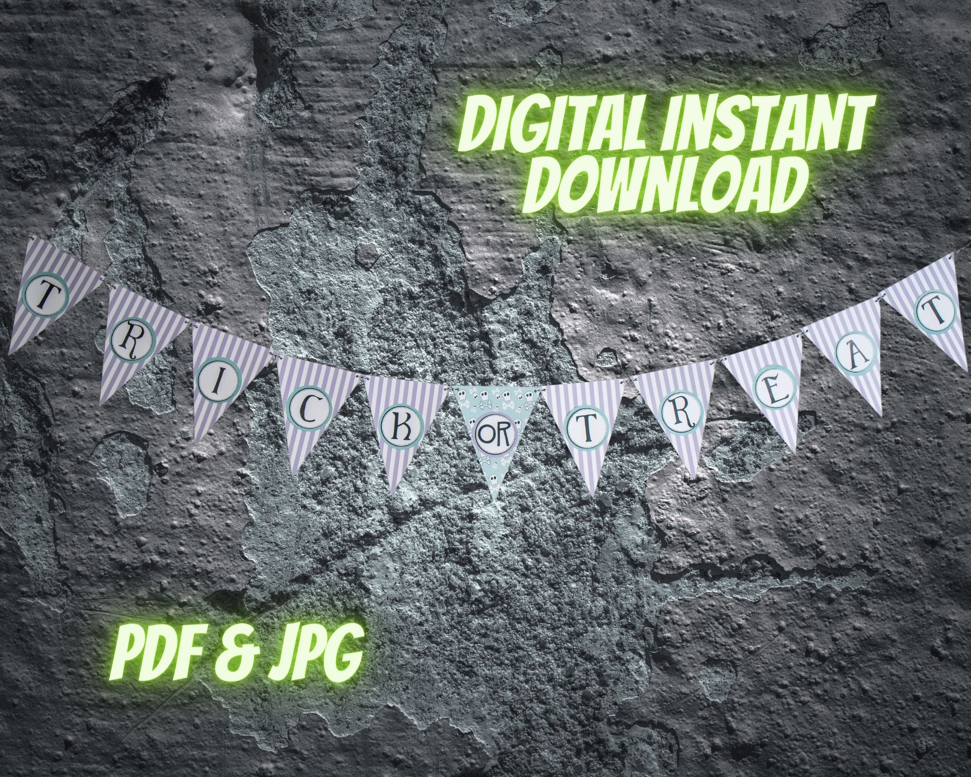 Printable "Trick or Treat" Halloween Decor Party Banner
