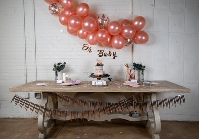 Purple and Rose Gold Baby Shower Decor
