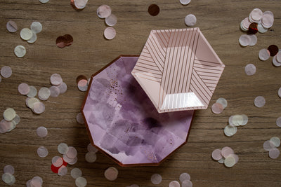 Purple and Rose Gold Foil Party Plates