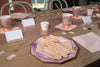 Purple and Rose Gold Party Table Setting