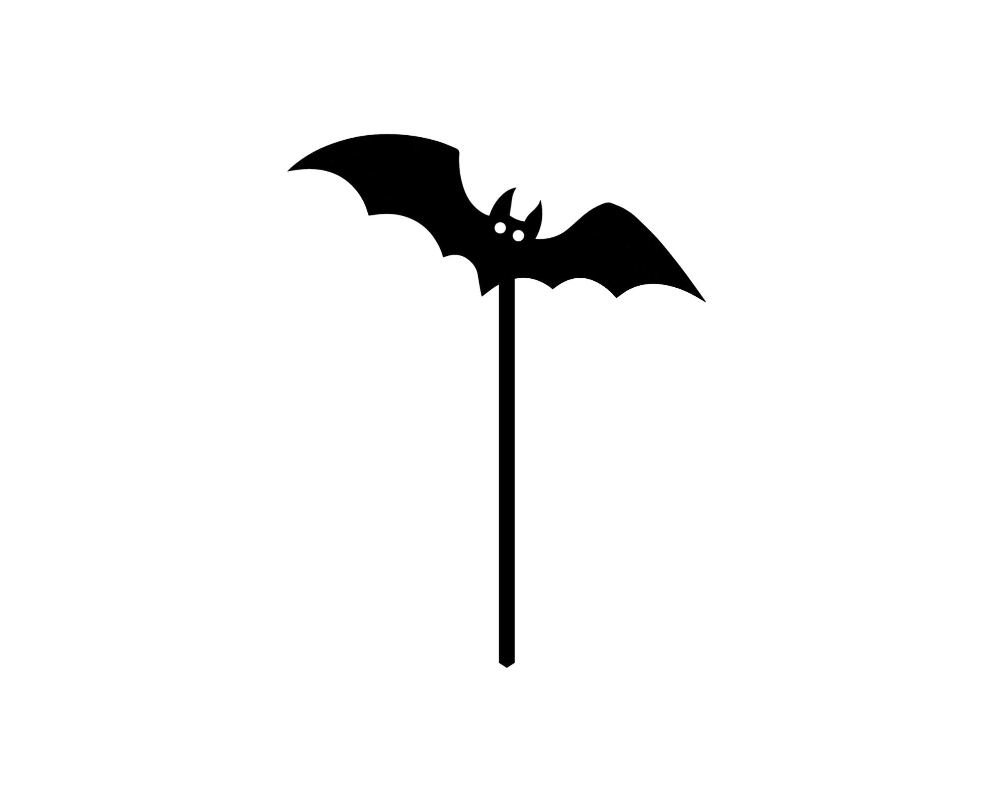 Halloween Bat Cupcake Toppers, Black Acrylic | Set of 12