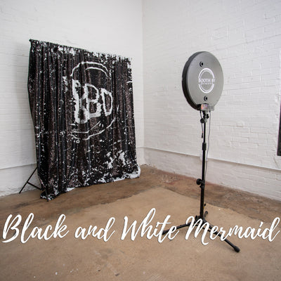 Black & White Mermaid Photo Booth Backdrop with Flip Sequins