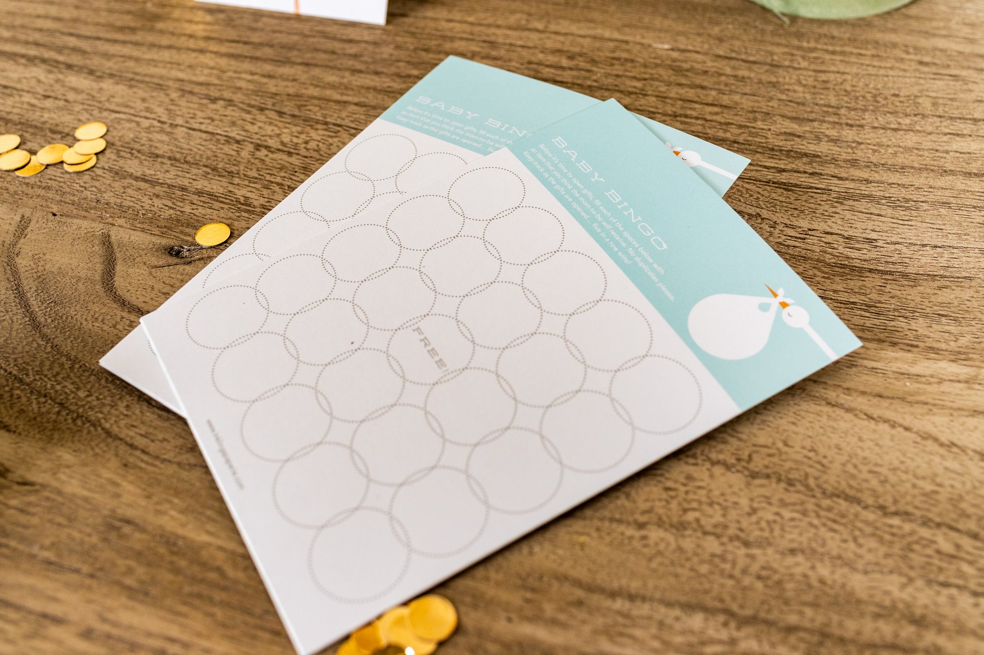 Blue Baby Shower Bingo Game Cards