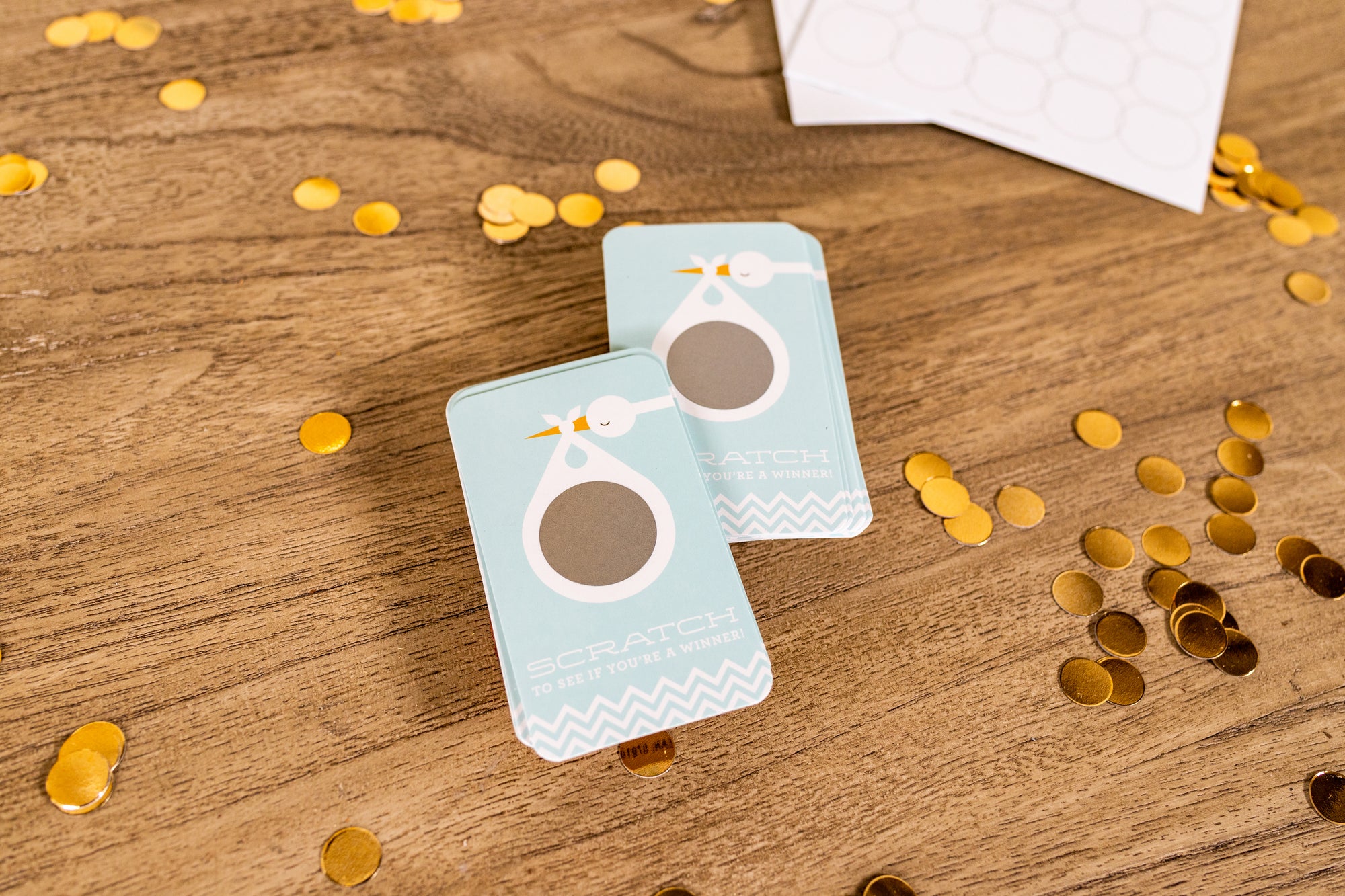 Blue Baby Shower Scratch-Off Game Cards