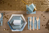 Malibu Blue and Gold Party Table Setting