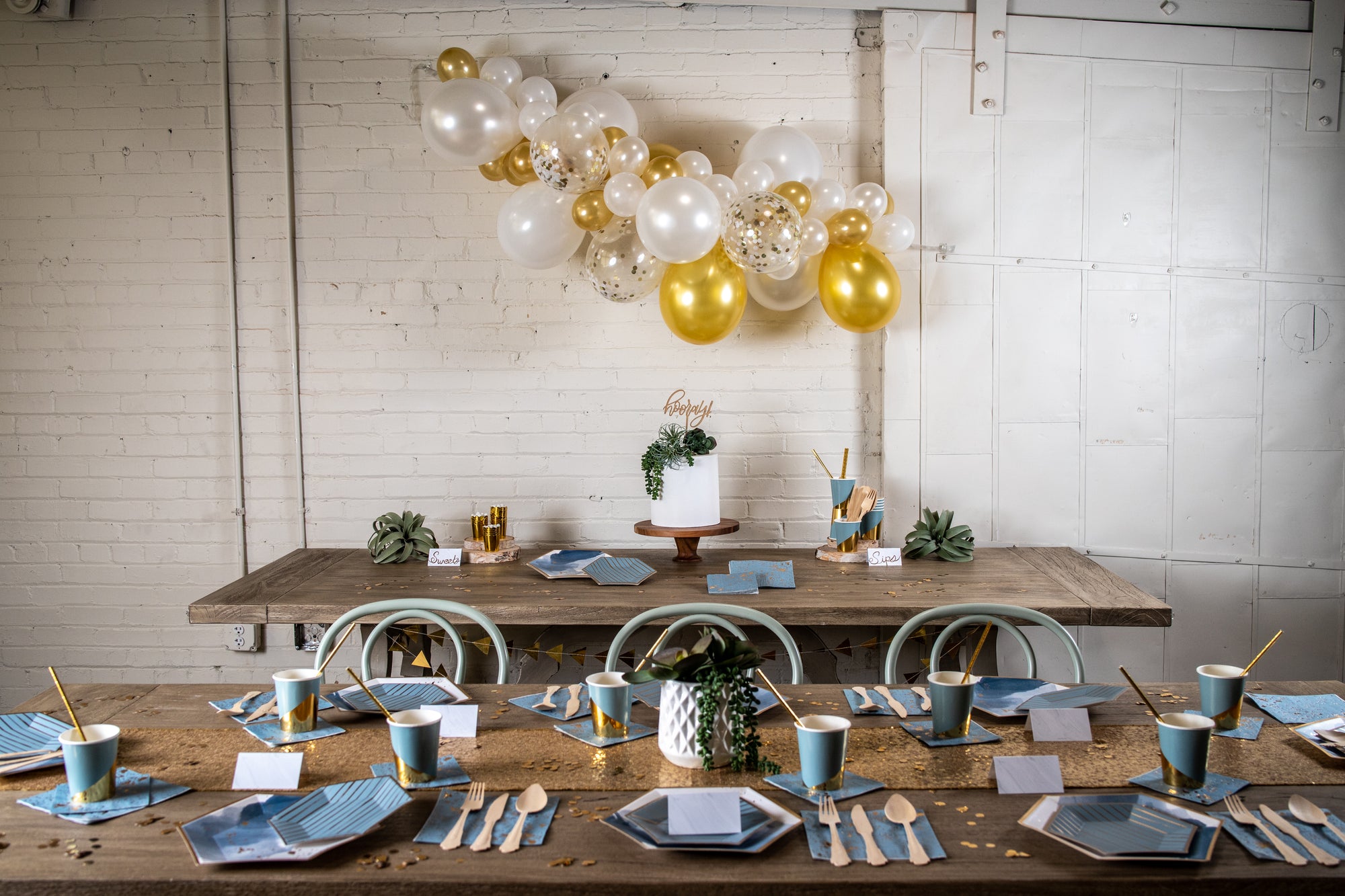 Malibu Blue and Gold Baby Shower Kit