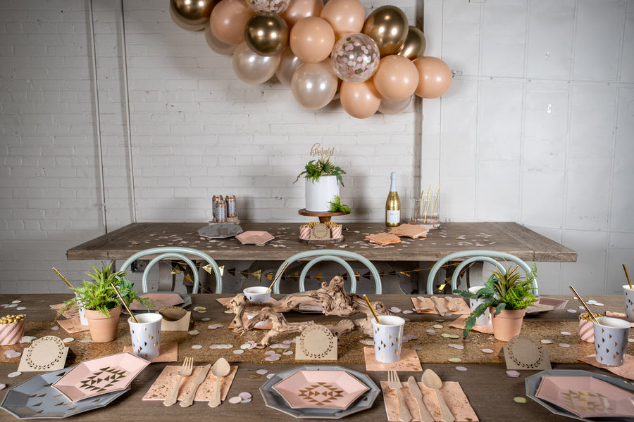 Boho Chic Grey and Peach Birthday Party