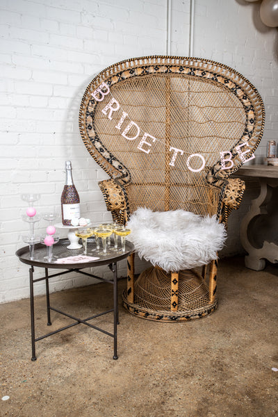 Light Pink Bride to Be Banner with Prosecco Pong Game