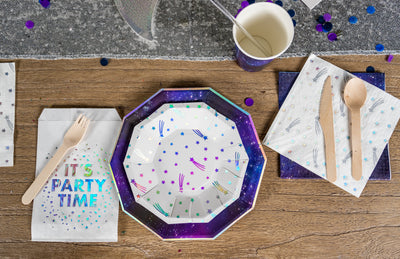 Purple and Blue Space Party Tableware