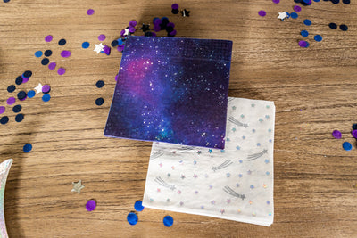 Space Party Napkins with Confetti