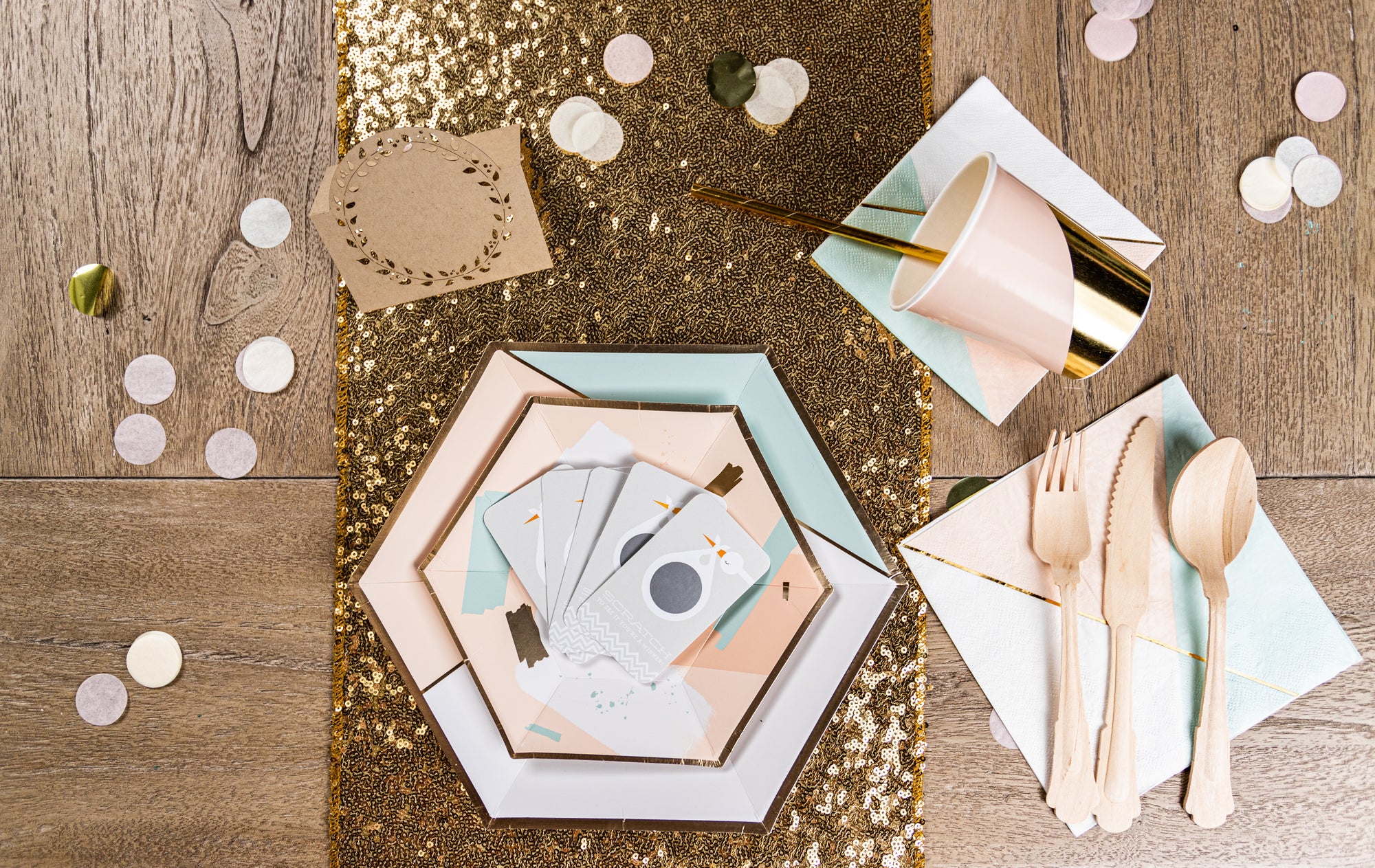 Chic Desert Rose Baby Shower Place Setting