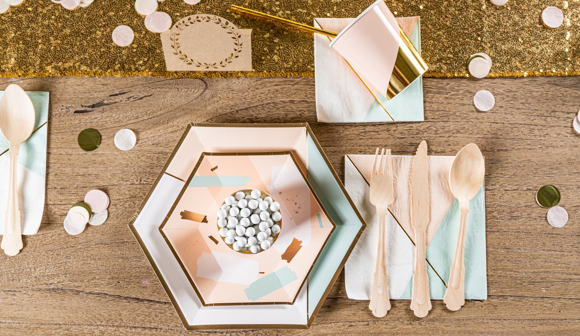 Chic Desert Rose Baby Shower Tableware