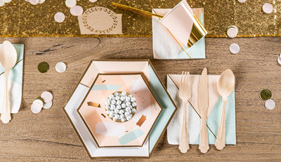 Chic Desert Rose Party Place Setting