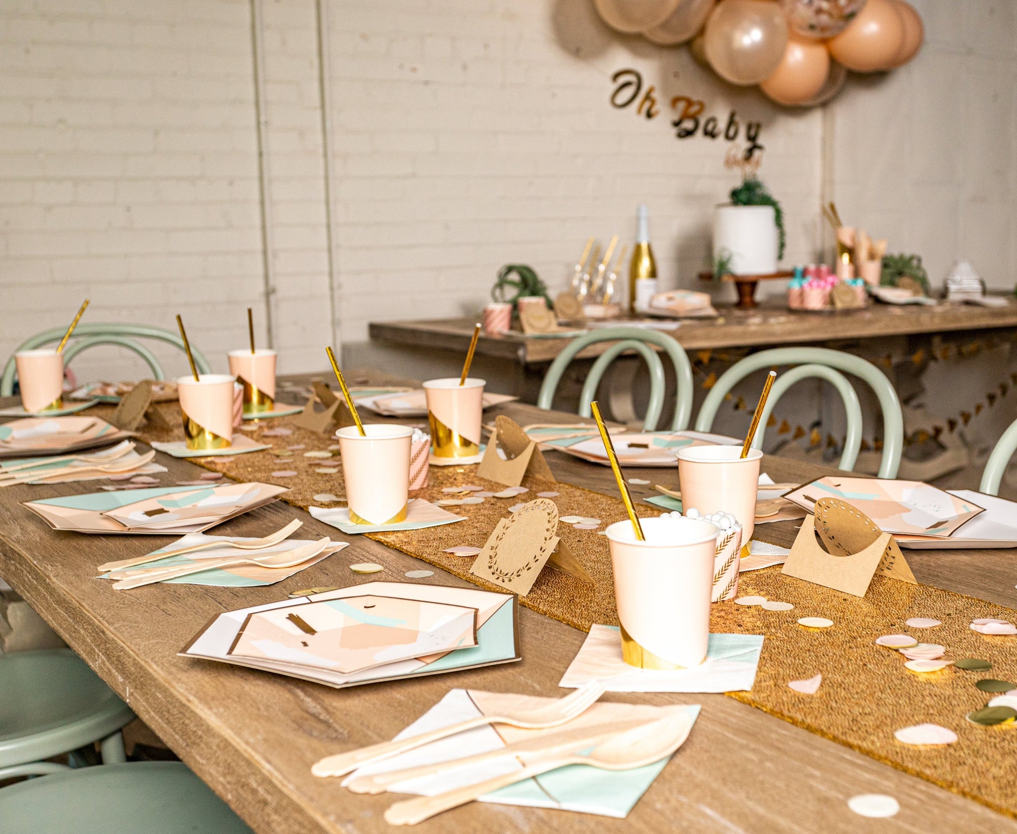 Chic Desert Rose Party Table Setup