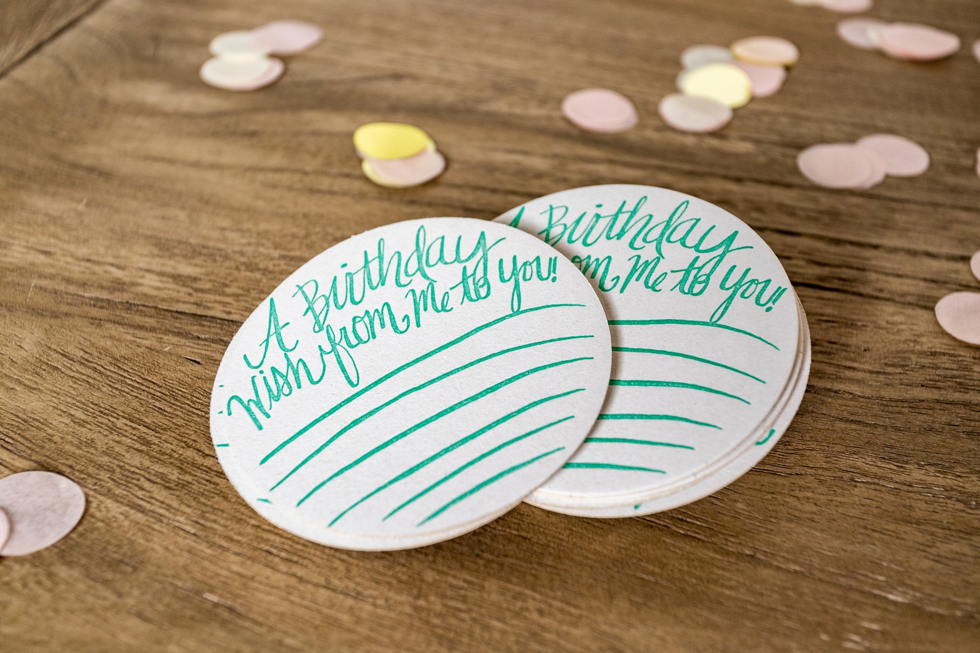 Fill-In Birthday Wishes Letterpress Coasters