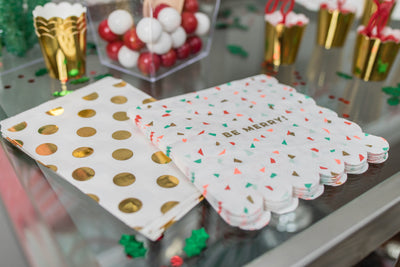 Merry and Bright Holiday Party Napkins and Treat Bags