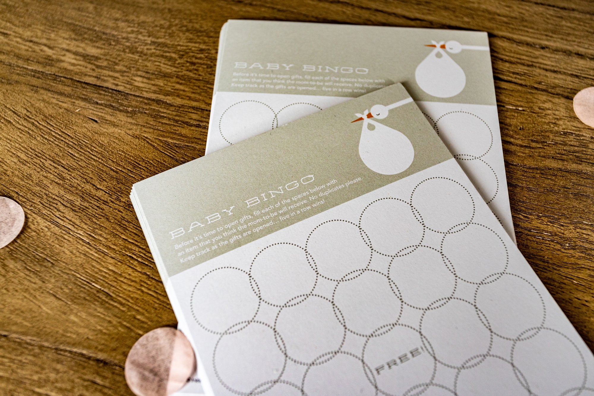 Grey Gender Neutral Baby Shower Bingo