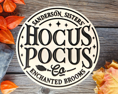 Hocus Pocus Co Halloween Door Sign | Sanderson Sisters | Fall Porch Decor